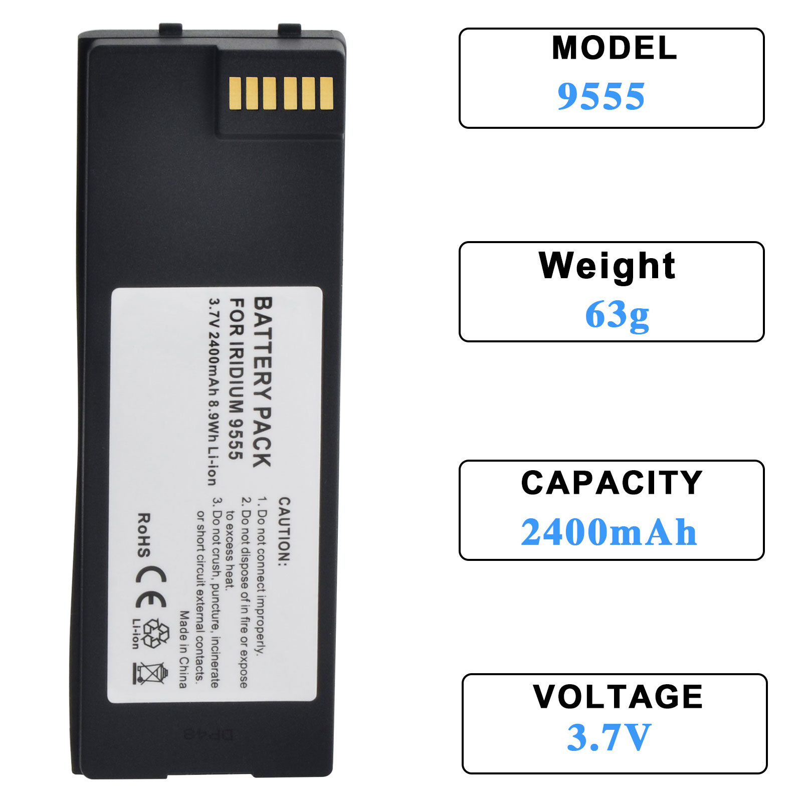 Phone Battery Replacement - BAT2081 Uydu Telefonu Pili, 2400mAh Yedek